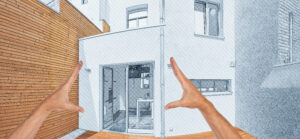 Dessin 3D d'une extension de maison