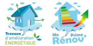 Travaux d' amélioration énergétique de l'habitat, concept de bulle nuage, économie d'énergie